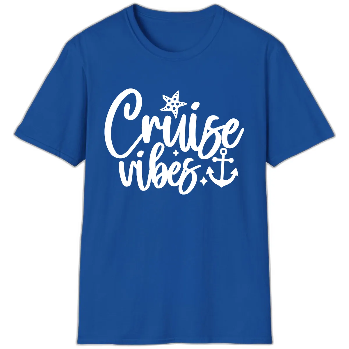 Cruise Vibes Nautical Themed Design T-Shirt in Royal