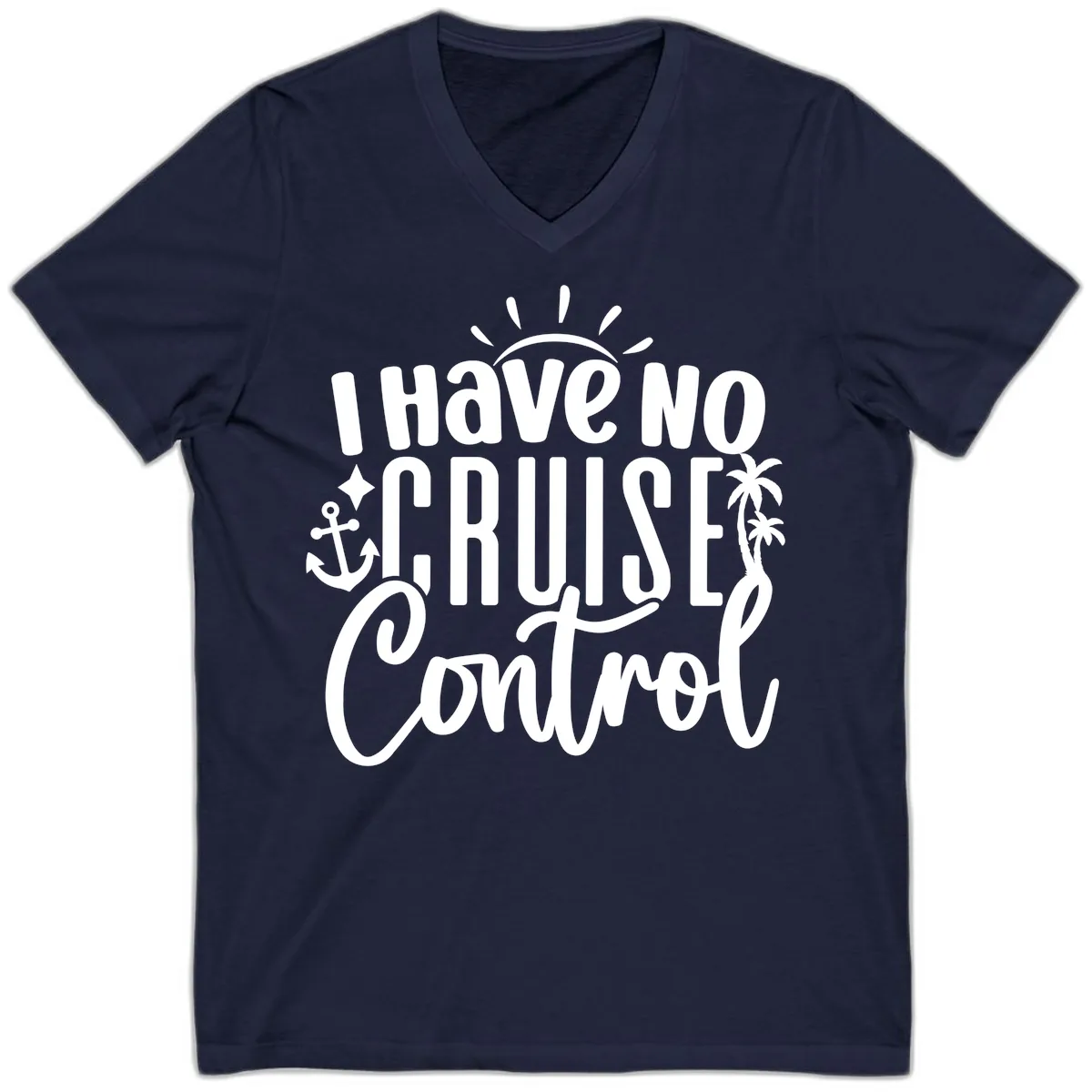I Have No Cruise Control V-Neck in Navy