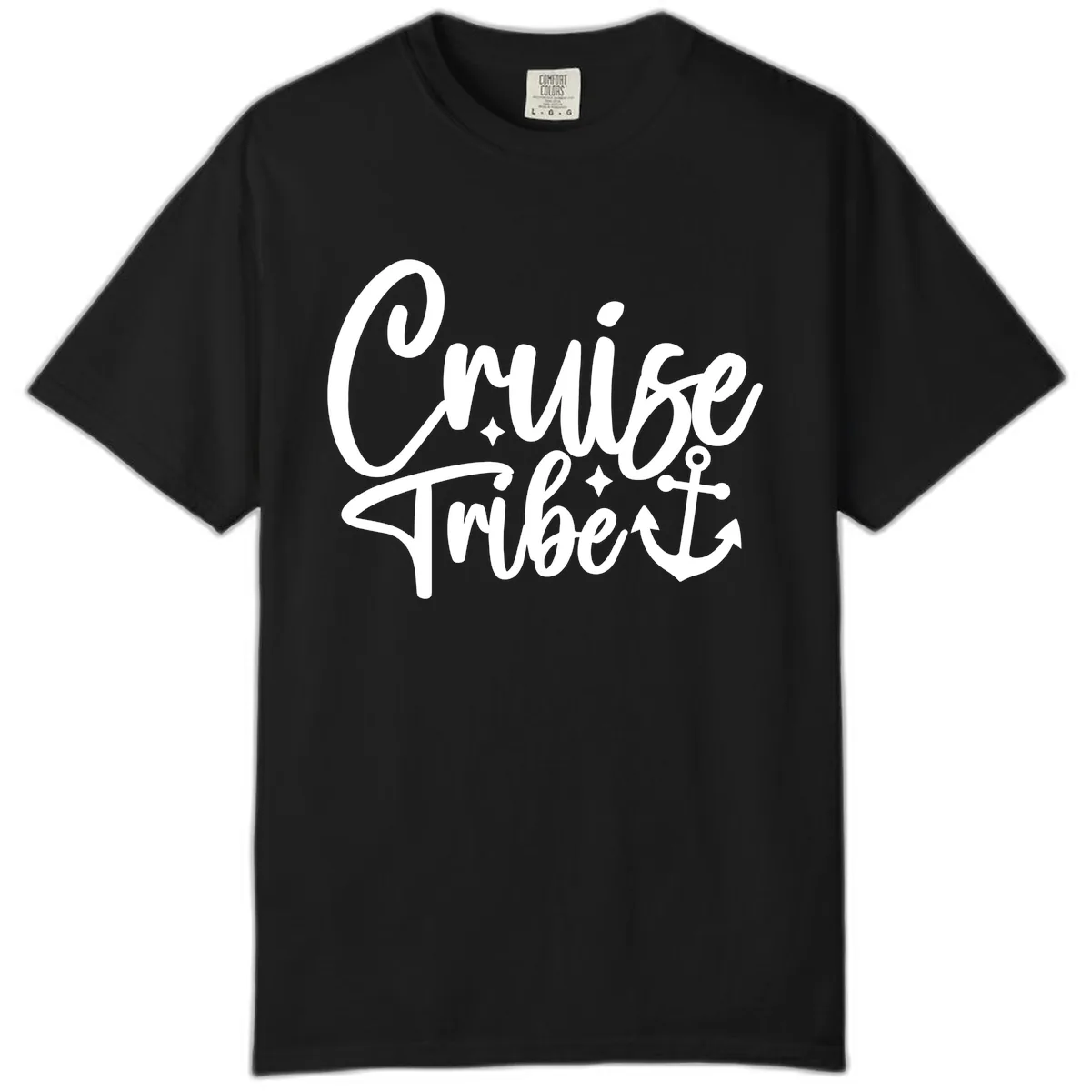 Cruise Tribe Anchor Design Comfort Color in Black