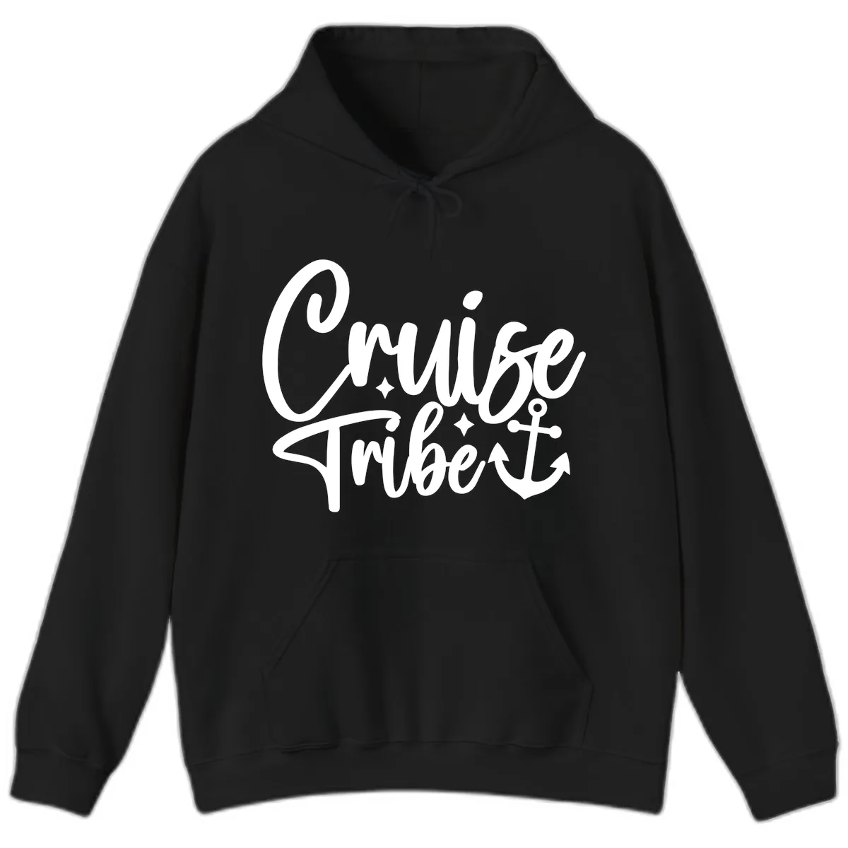 Cruise Tribe Anchor Design Hoodie in Black