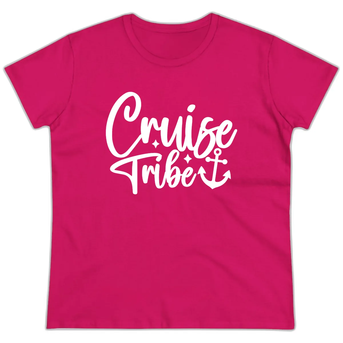 Cruise Tribe Anchor Design Ladies Tee in Heliconia