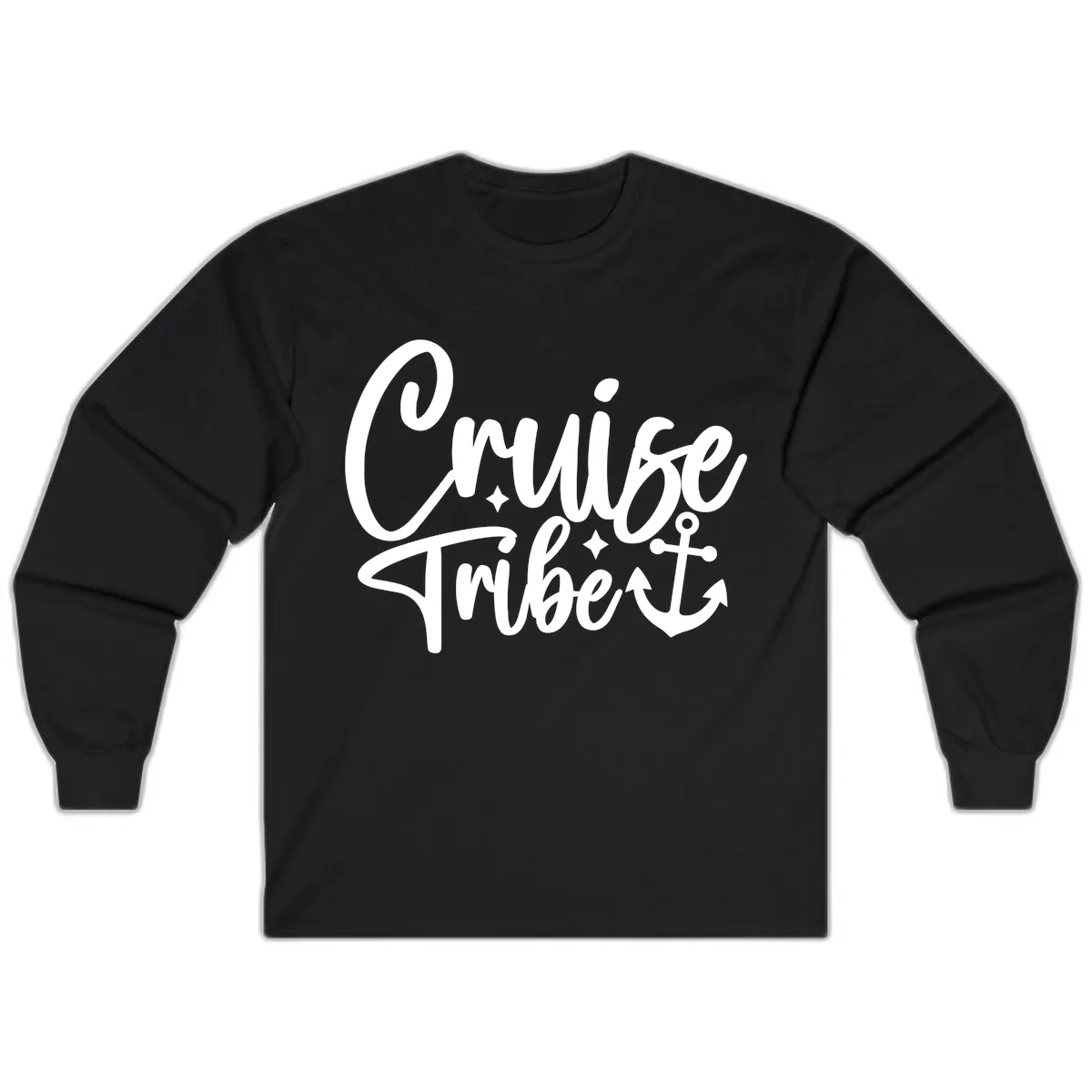 Cruise Tribe Anchor Design Long Sleeve in Black