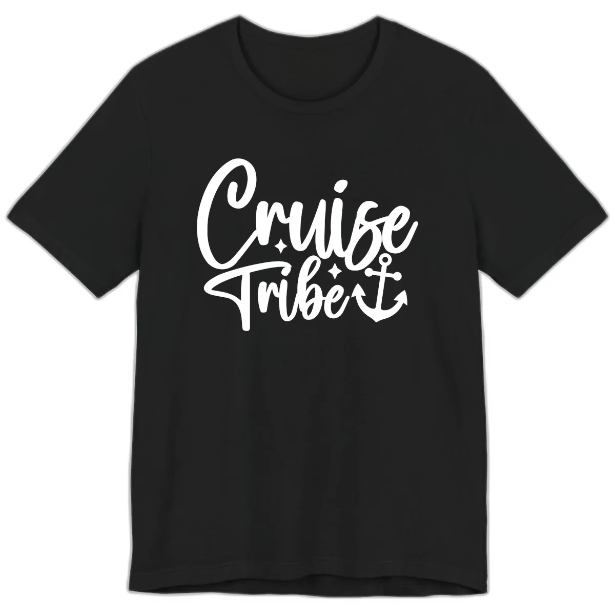 Cruise Tribe Anchor Design Premium T-Shirt in Black