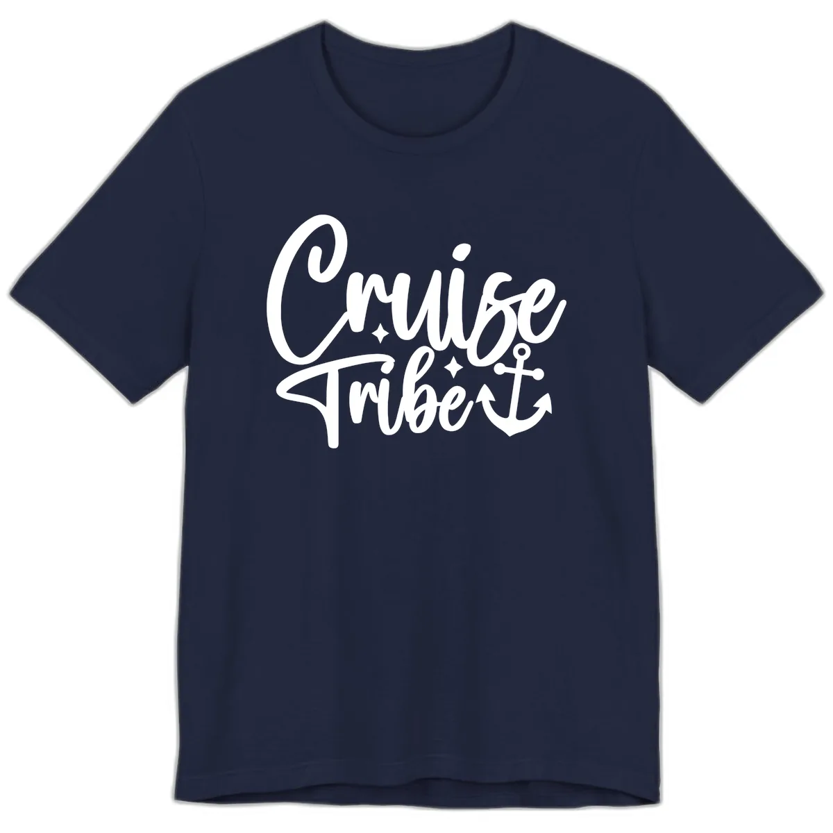 Cruise Tribe Anchor Design Premium T-Shirt in Navy