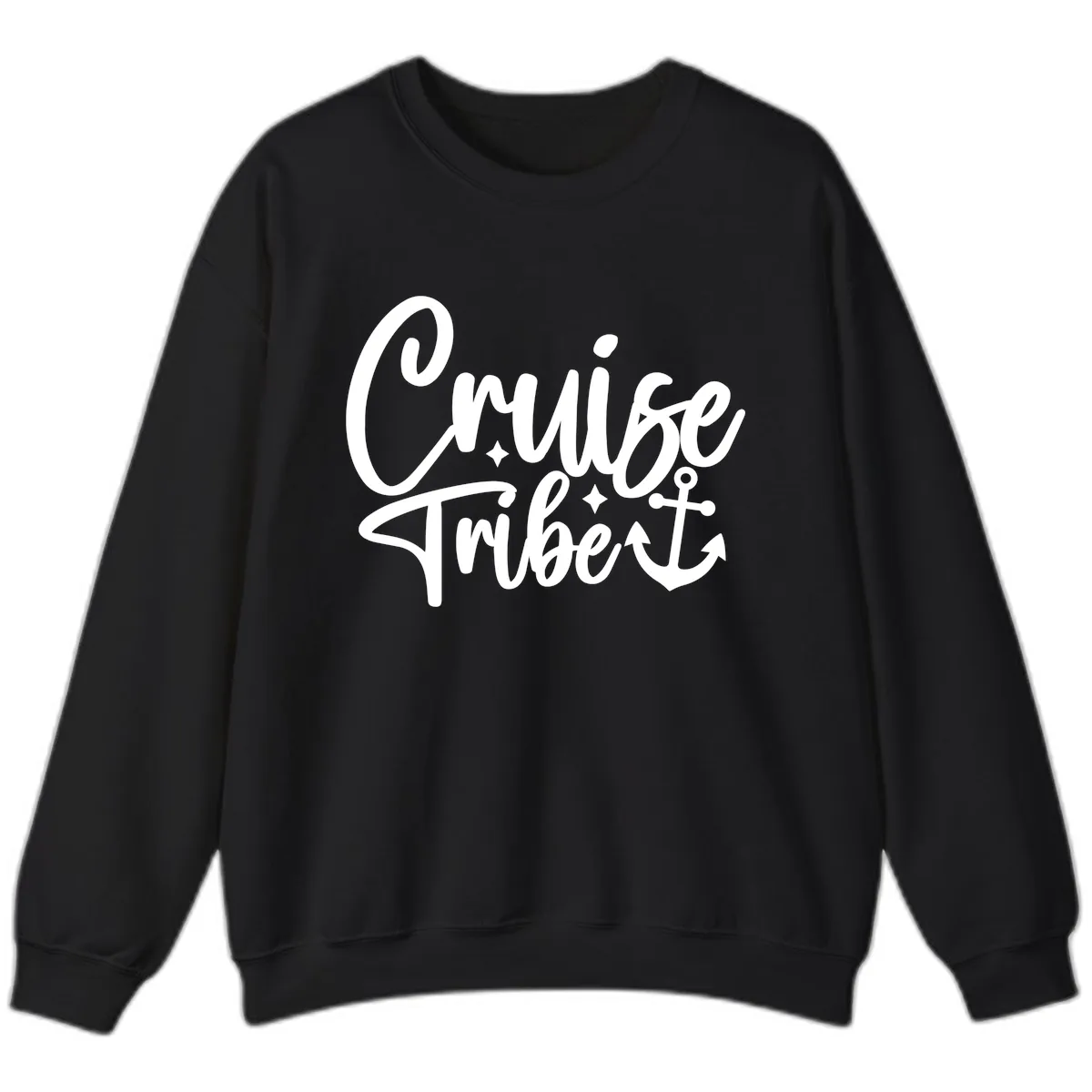 Cruise Tribe Anchor Design Sweatshirt in Black