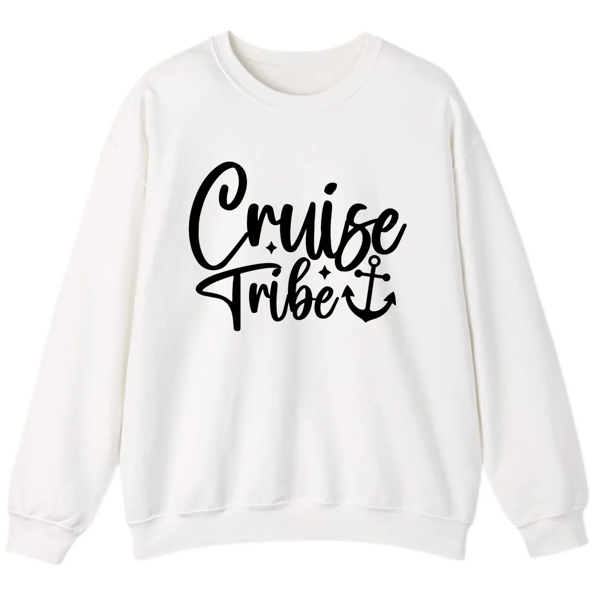 Cruise Tribe Anchor Design Sweatshirt in White