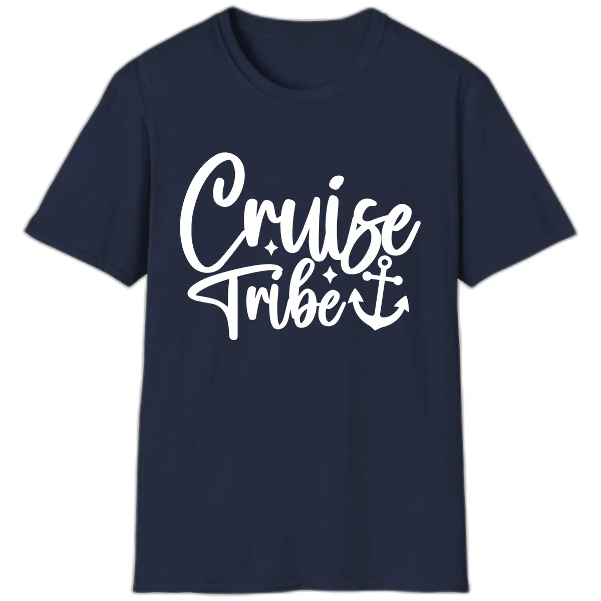 Cruise Tribe Anchor Design T-Shirt in Navy