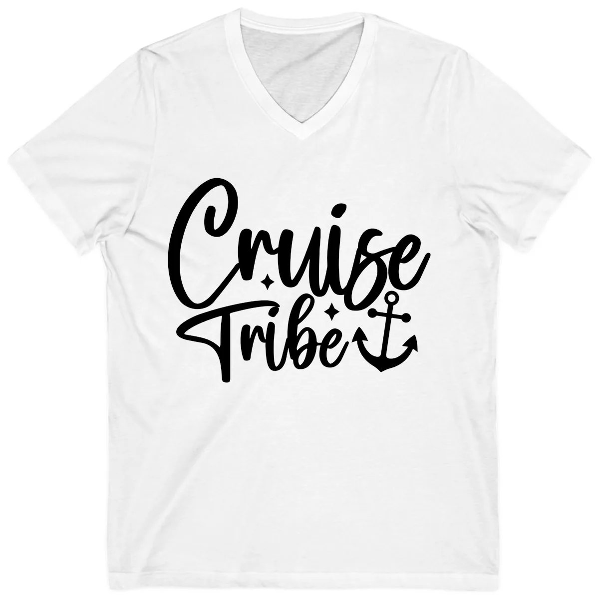 Cruise Tribe Anchor Design V-Neck in White