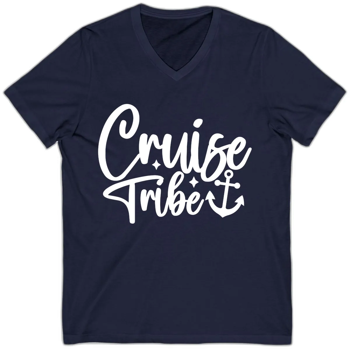 Cruise Tribe Anchor Design V-Neck in Navy
