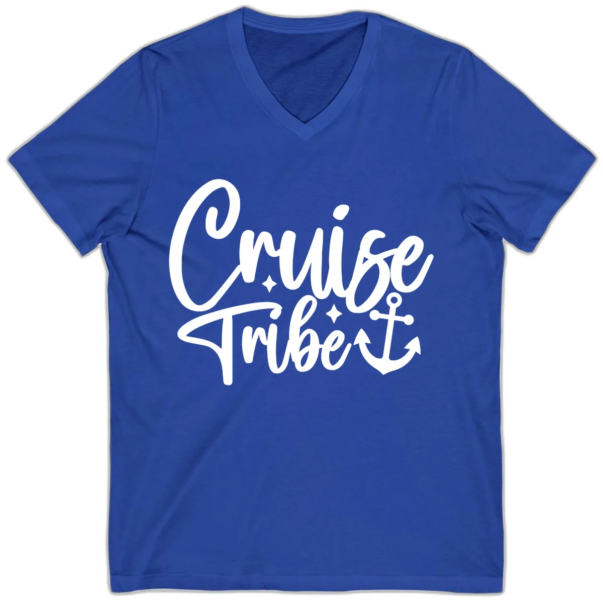 Cruise Tribe Anchor Design V-Neck in True Royal