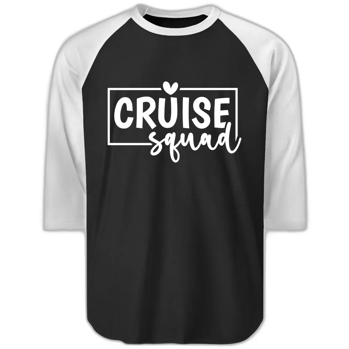 Cruise Squad Matching Family Raglan 3/4 in Black White