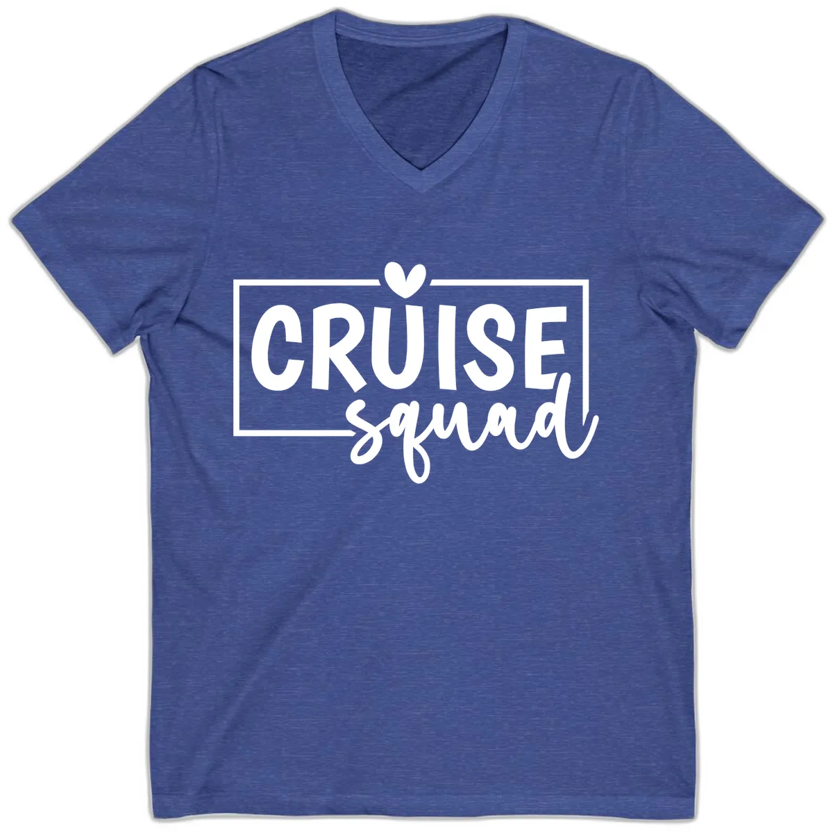 Cruise Squad Matching Family V-Neck in Heather True Royal