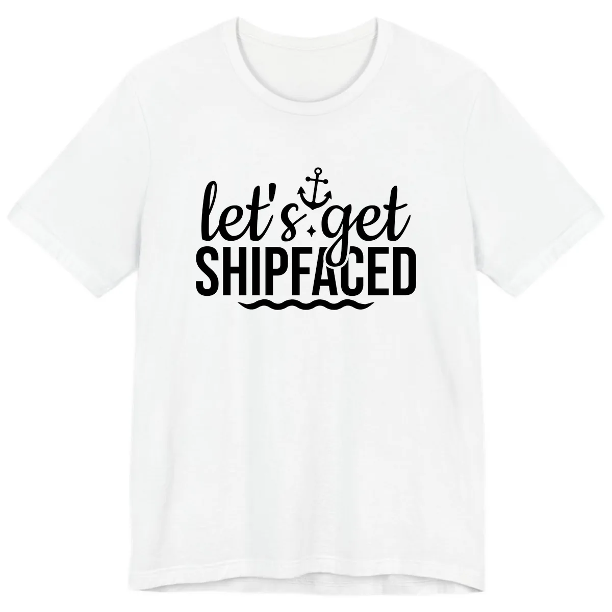 Let's Get Shipfaced Anchor Design Premium T-Shirt in White