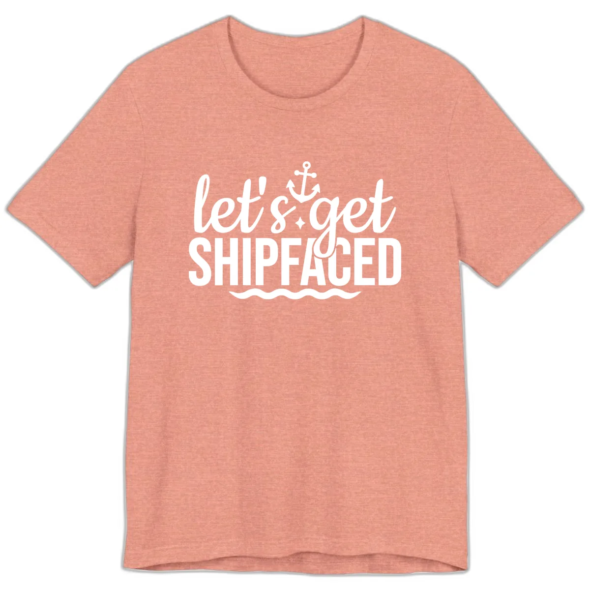Let's Get Shipfaced Anchor Design Premium T-Shirt in Heather Sunset