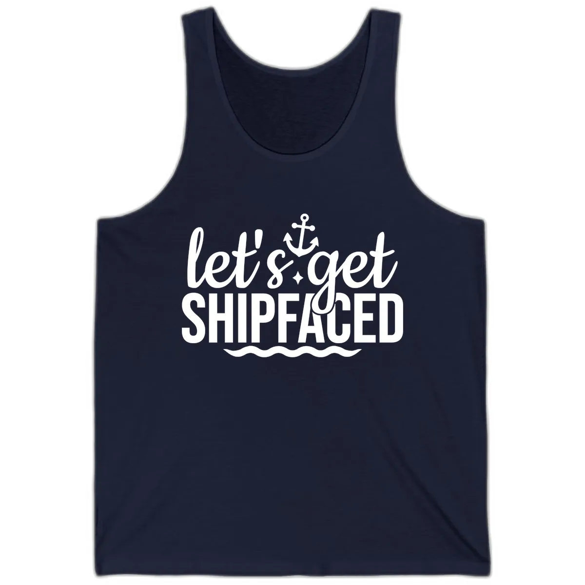 Let's Get Shipfaced Anchor Design Tank in Navy