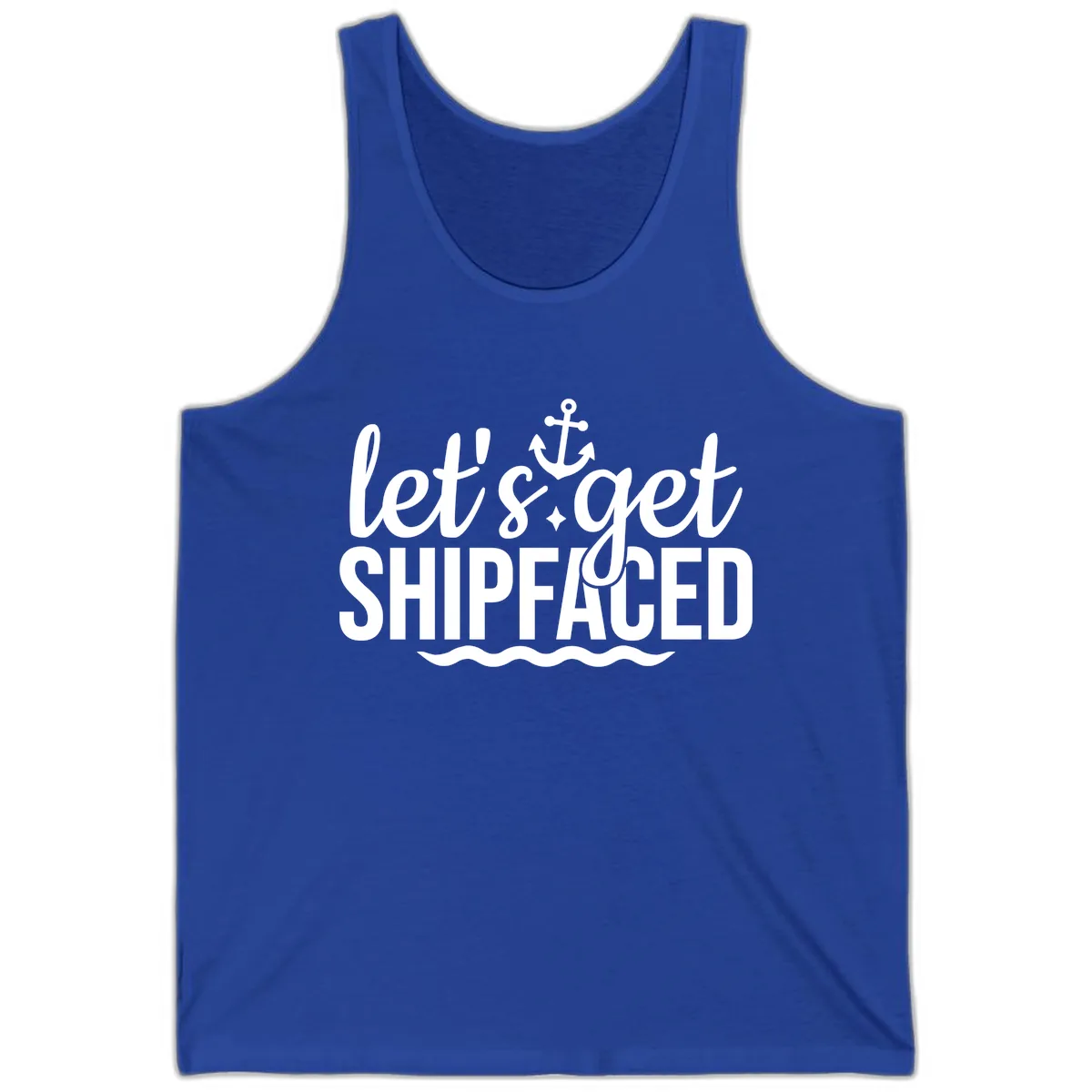 Let's Get Shipfaced Anchor Design Tank in True Royal