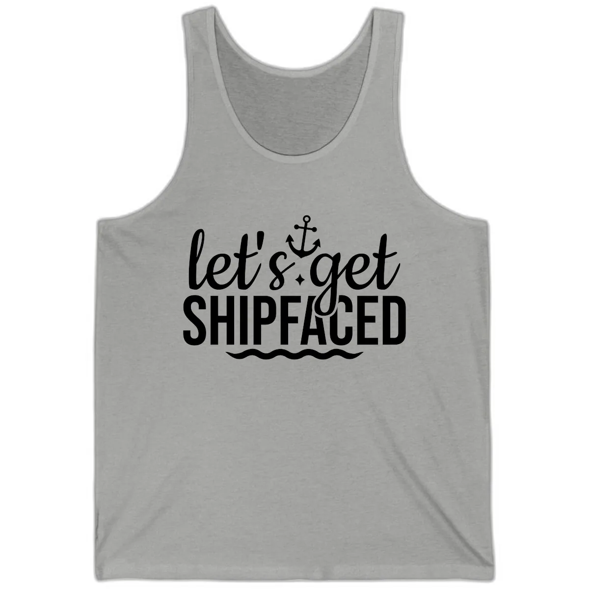 Let's Get Shipfaced Anchor Design Tank in Athletic Heather