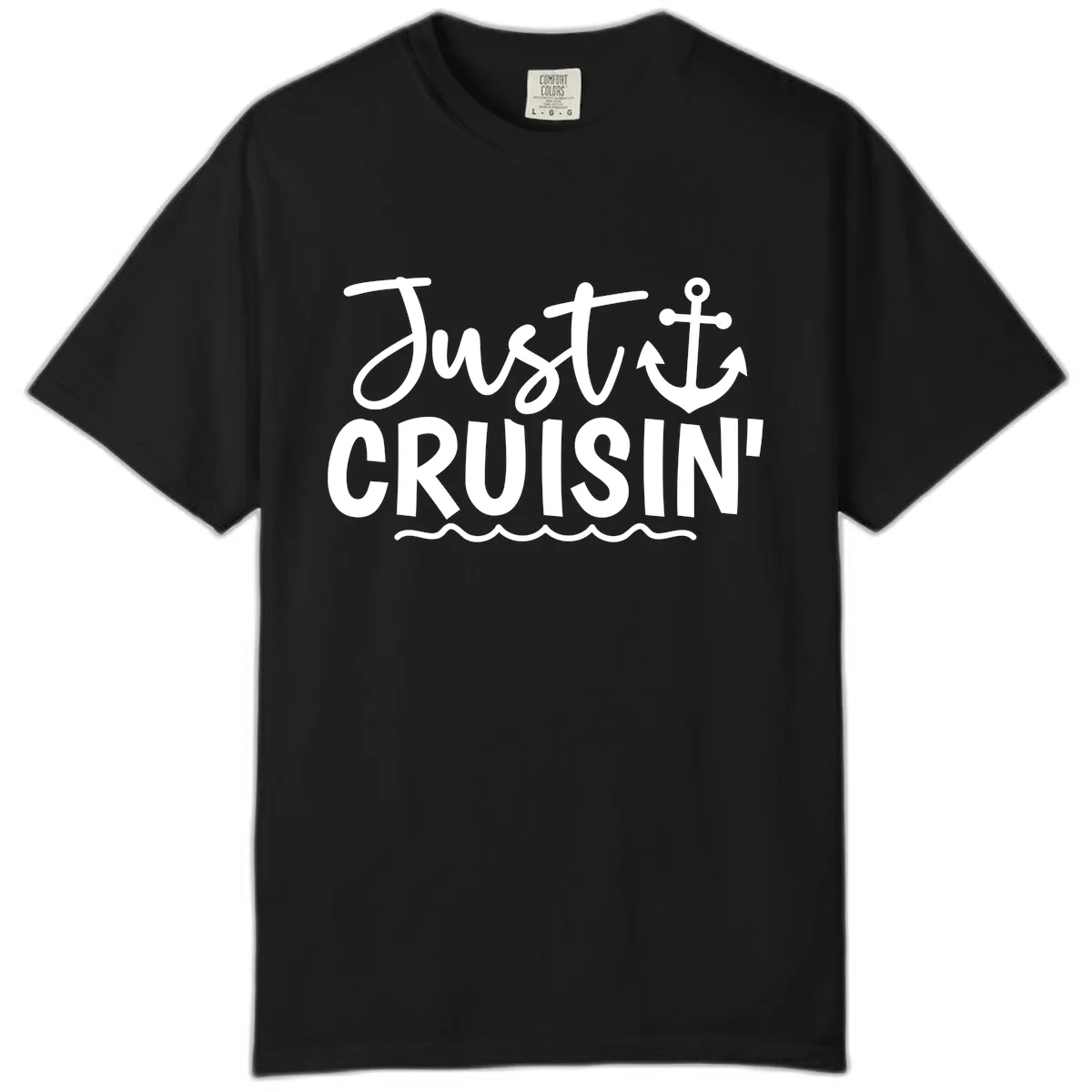 Just Cruisin Anchor Design Comfort Color in Black