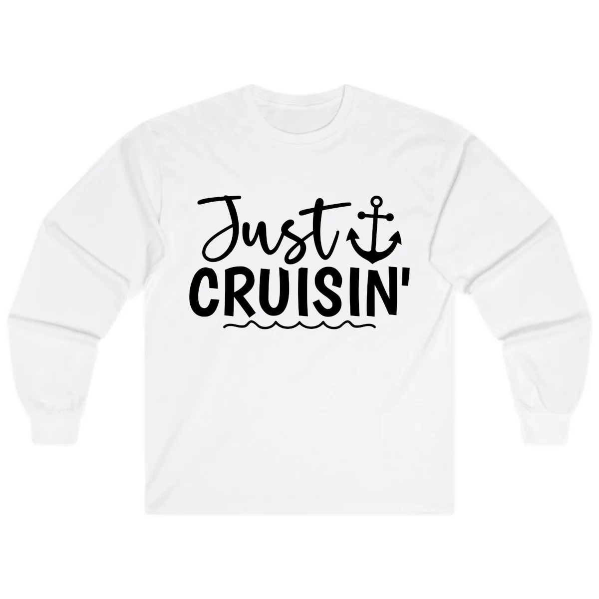 Just Cruisin Anchor Design Long Sleeve in White