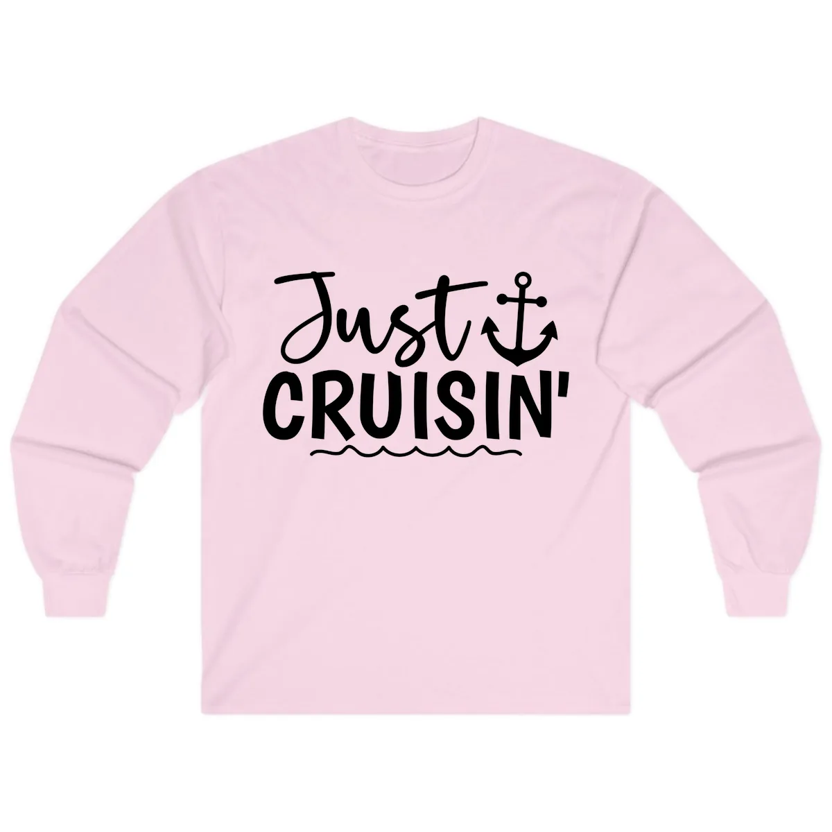 Just Cruisin Anchor Design Long Sleeve in Light Pink