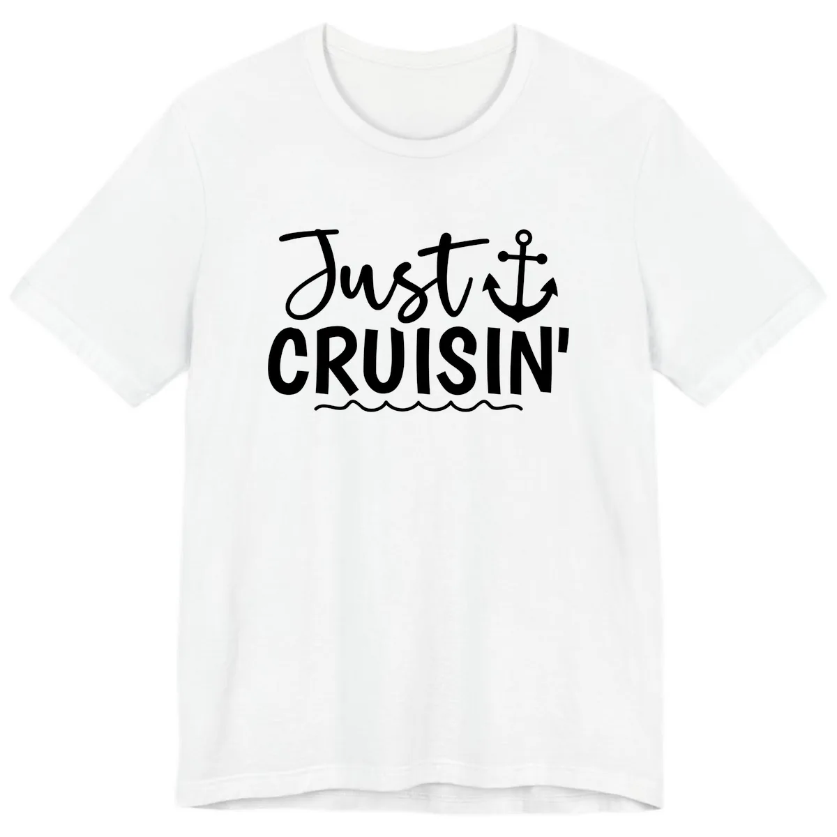 Just Cruisin Anchor Design Premium T-Shirt in White