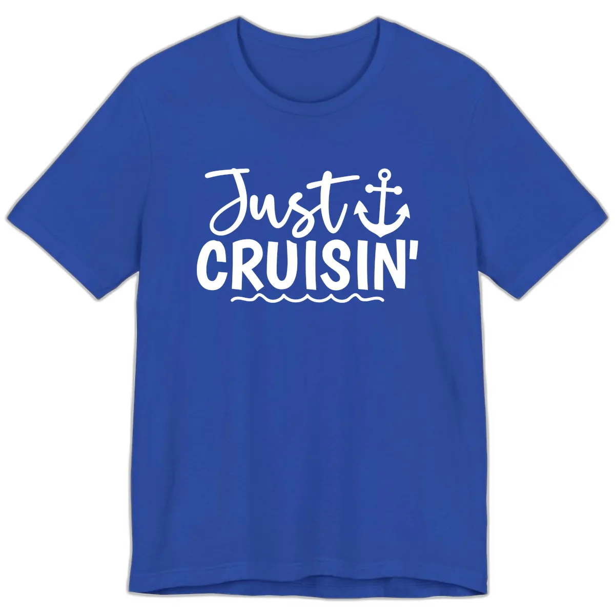 Just Cruisin Anchor Design Premium T-Shirt in True Royal