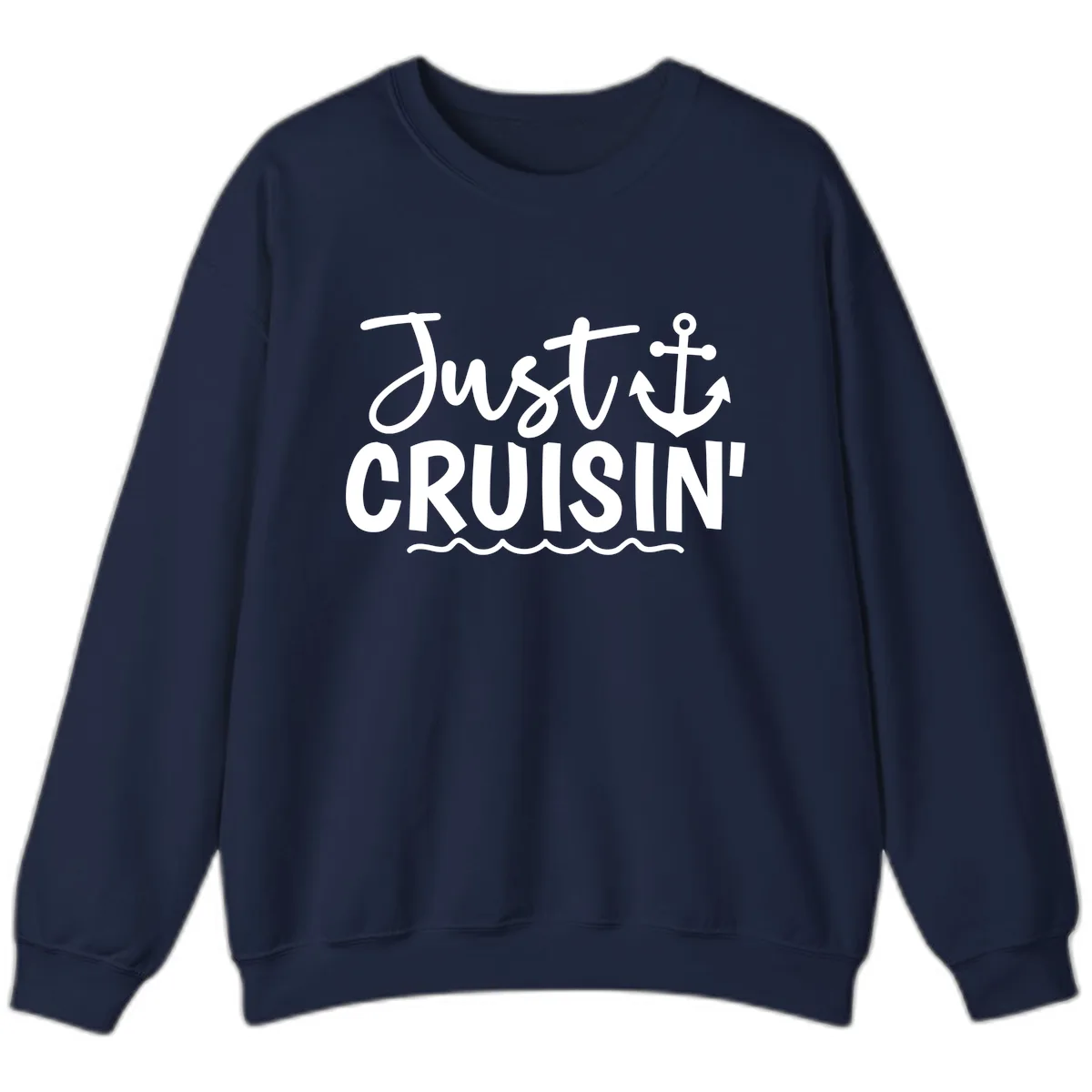 Just Cruisin Anchor Design Sweatshirt in Navy