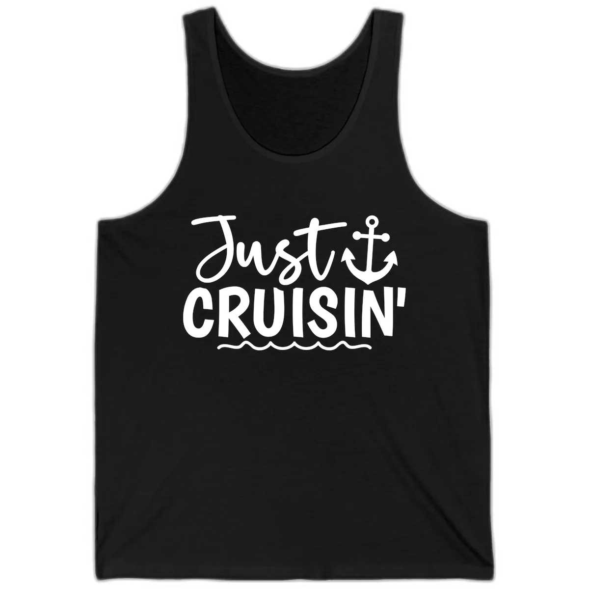 Just Cruisin Anchor Design Tank in Black