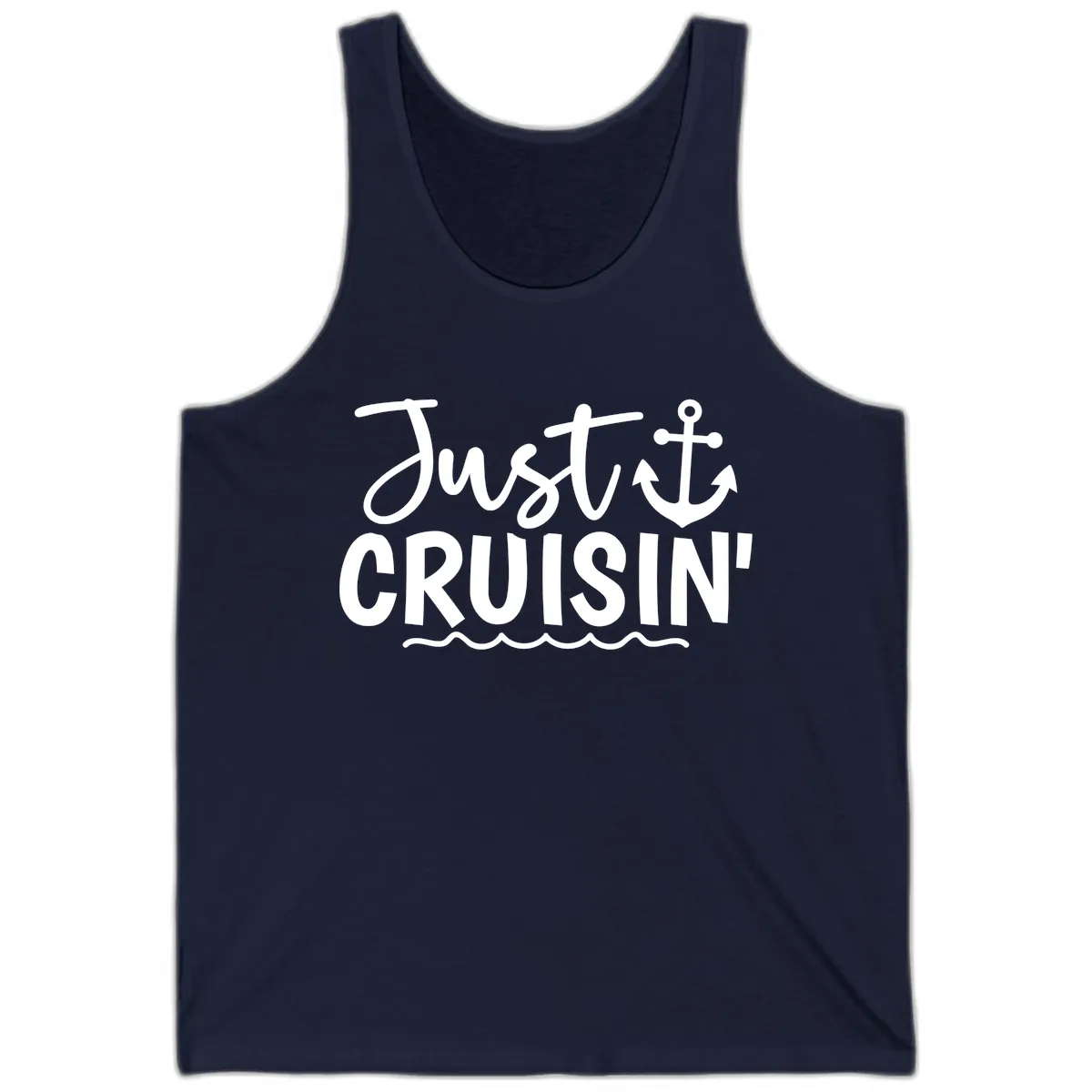 Just Cruisin Anchor Design Tank in Navy