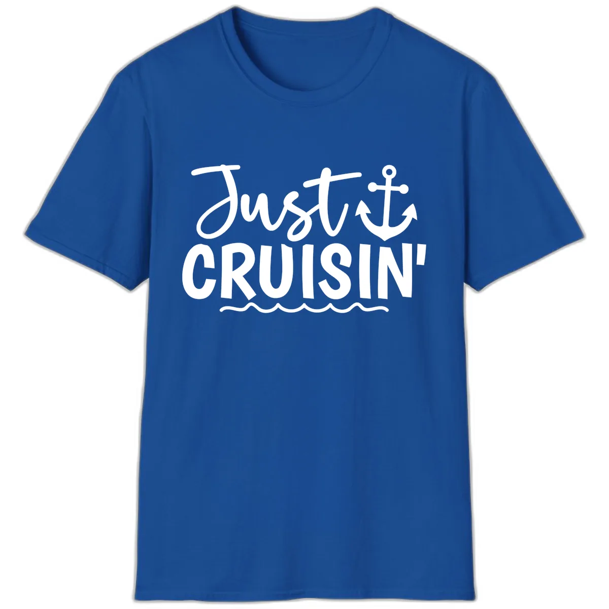 Just Cruisin Anchor Design T-Shirt in Royal