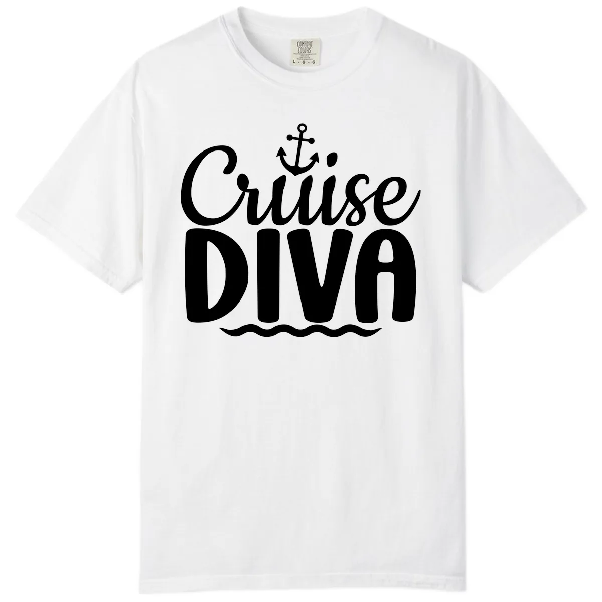 Cruise Diva Anchor Waves Comfort Color in White