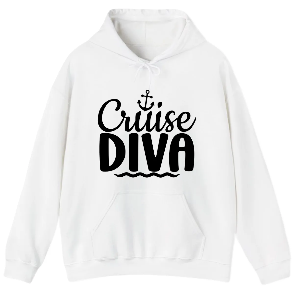 Cruise Diva Anchor Waves Hoodie in White