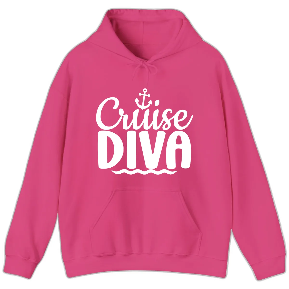 Cruise Diva Anchor Waves Hoodie in Heliconia