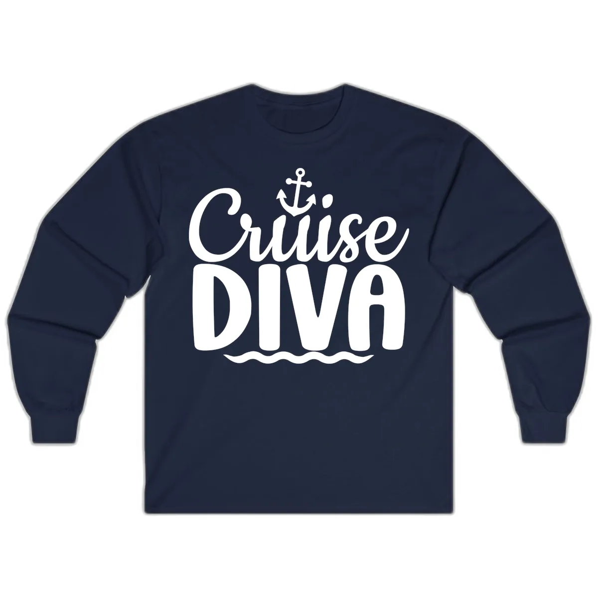 Cruise Diva Anchor Waves Long Sleeve in Navy