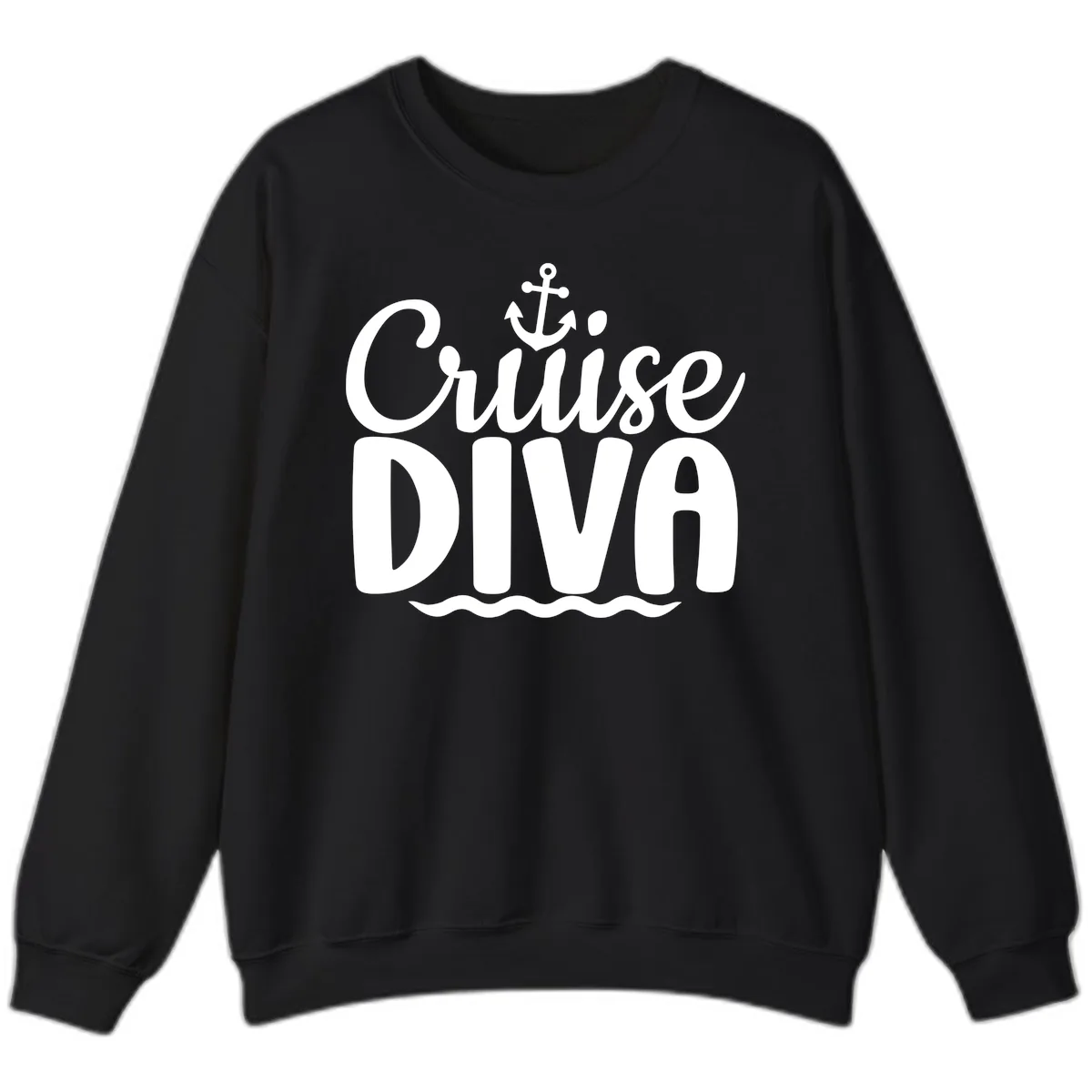 Cruise Diva Anchor Waves Sweatshirt in Black