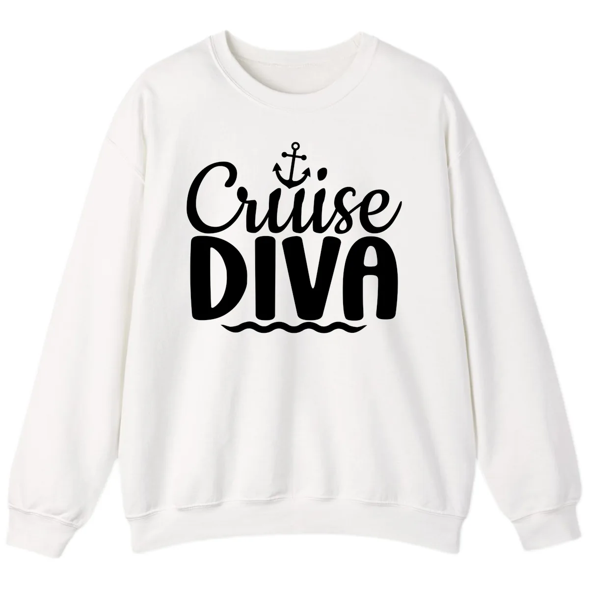 Cruise Diva Anchor Waves Sweatshirt in White