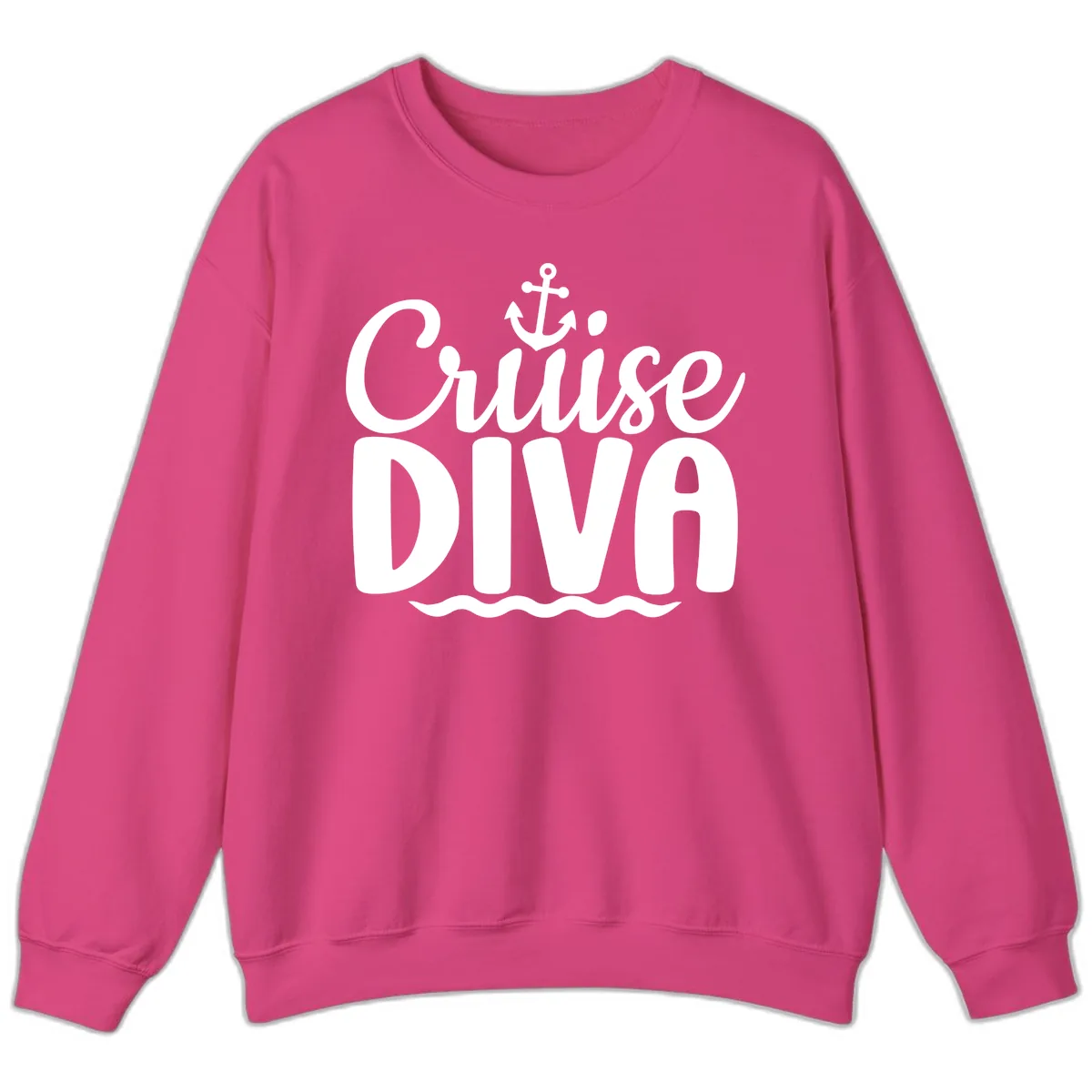Cruise Diva Anchor Waves Sweatshirt in Heliconia