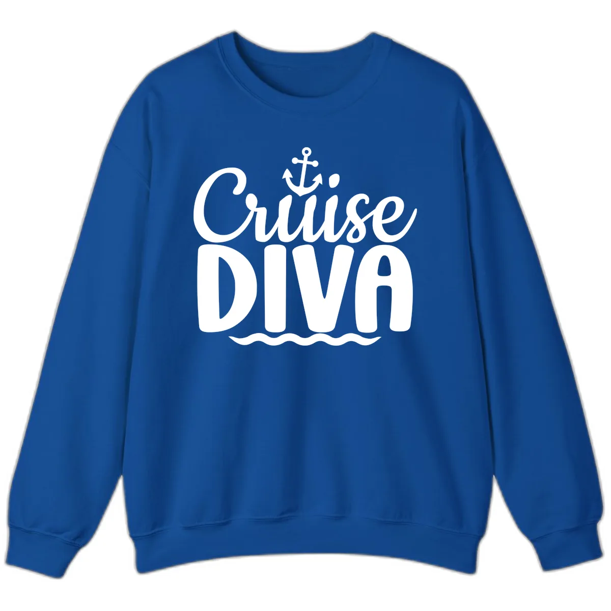 Cruise Diva Anchor Waves Sweatshirt in Royal