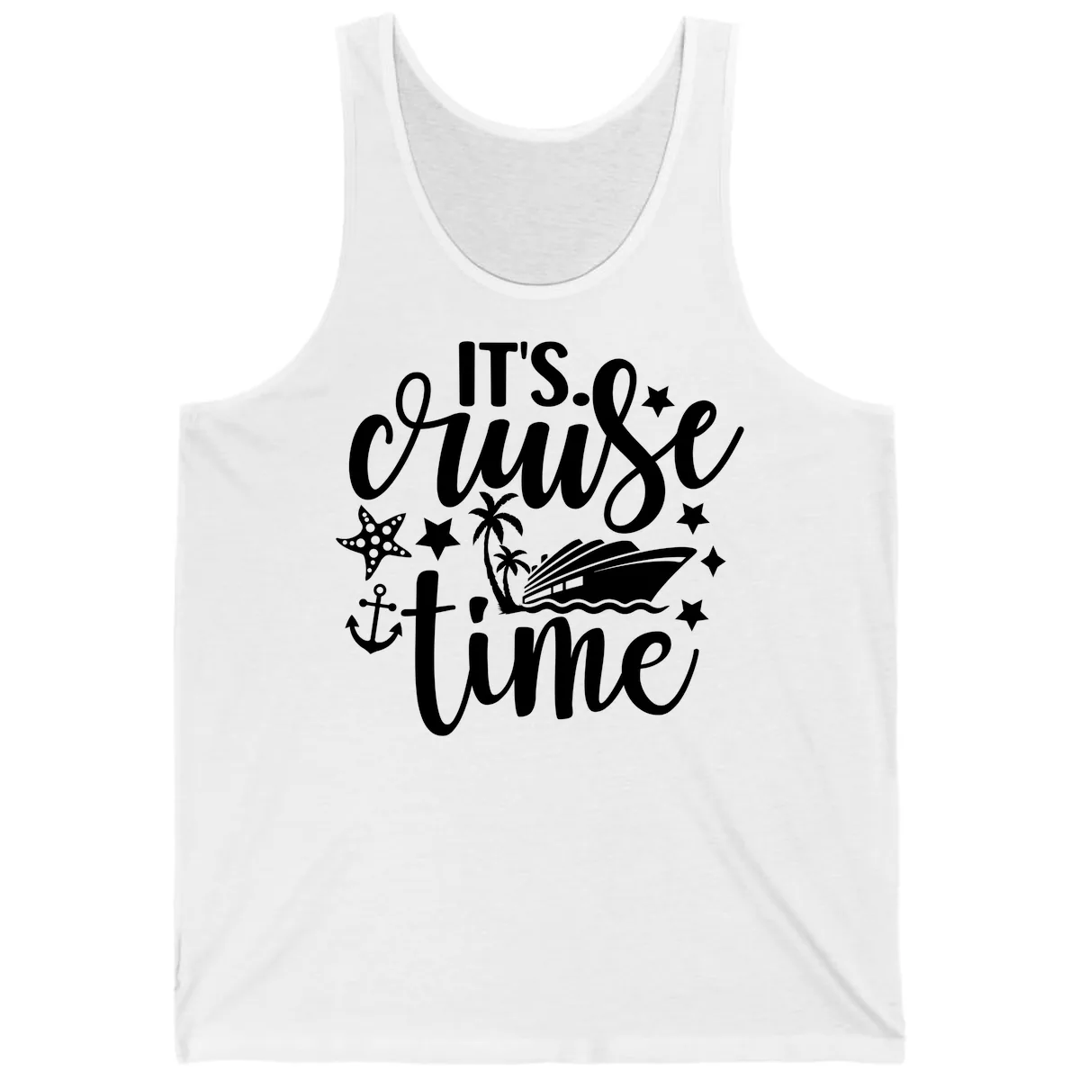 It's Cruise Time Nautical Design Tank in White