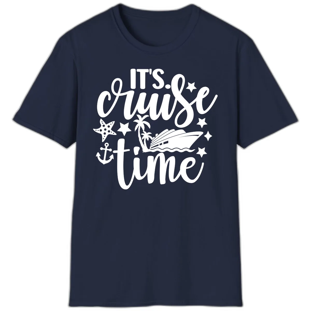 It's Cruise Time Nautical Design T-Shirt in Navy