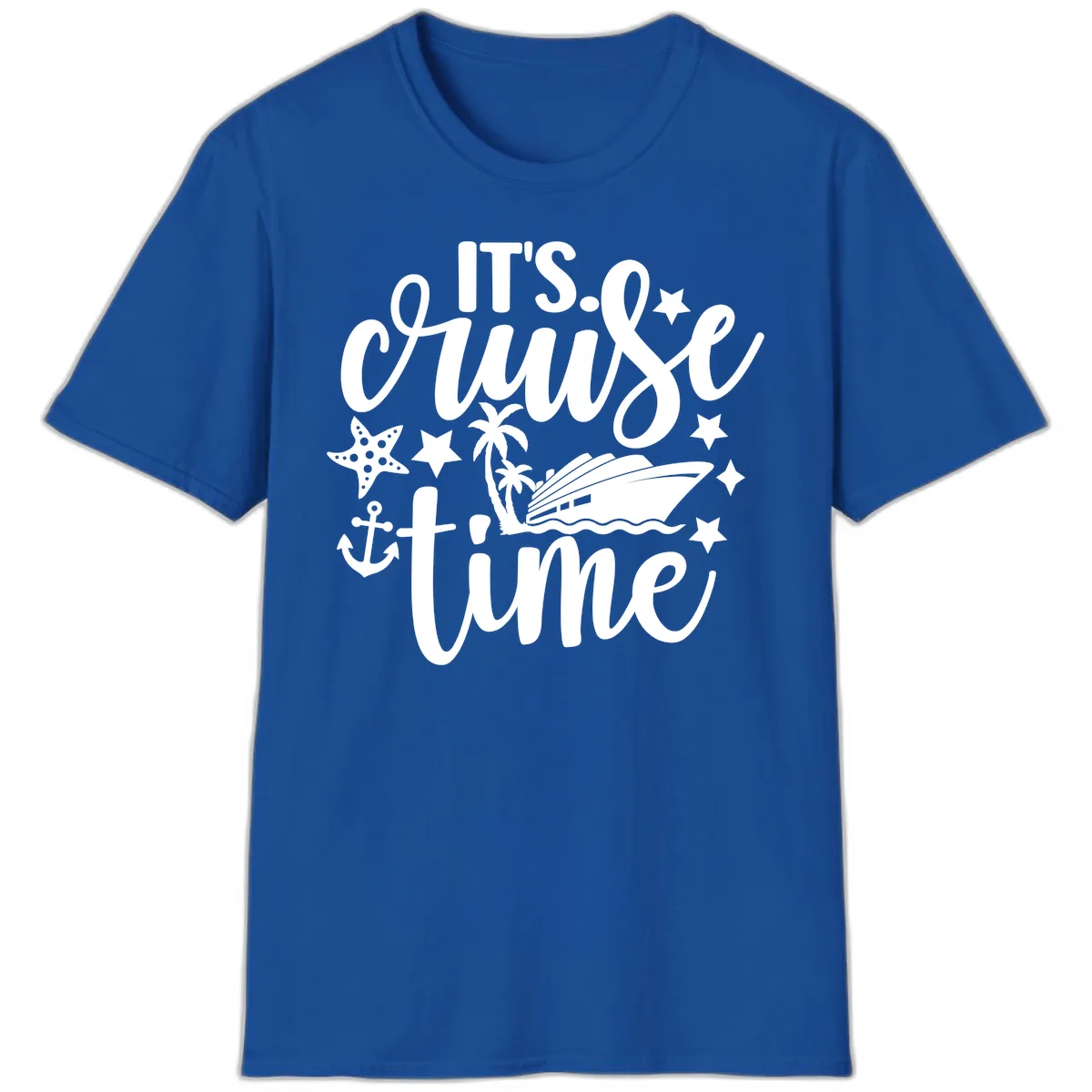 It's Cruise Time Nautical Design T-Shirt in Royal
