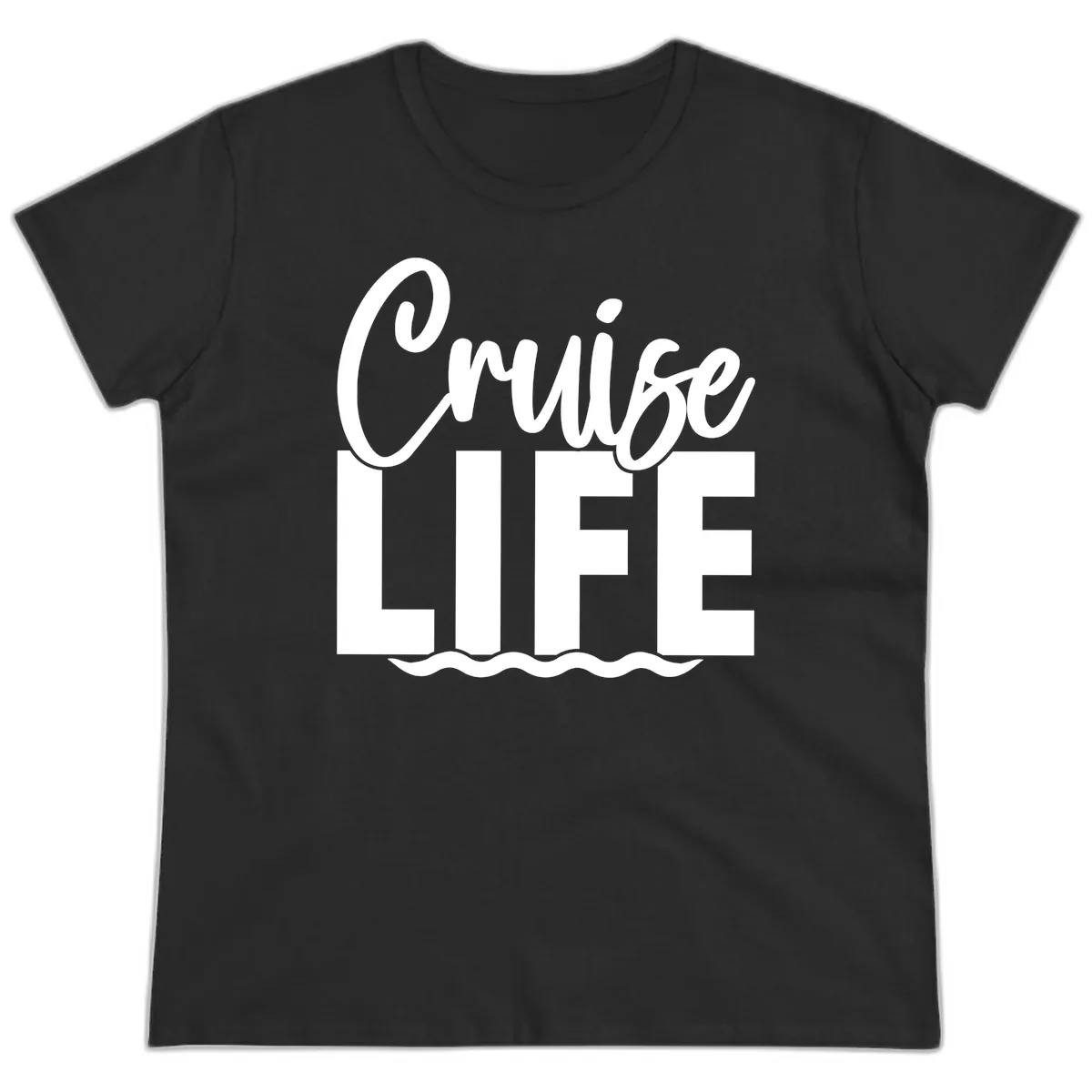 Cruise Life Waves Ladies Tee in Black