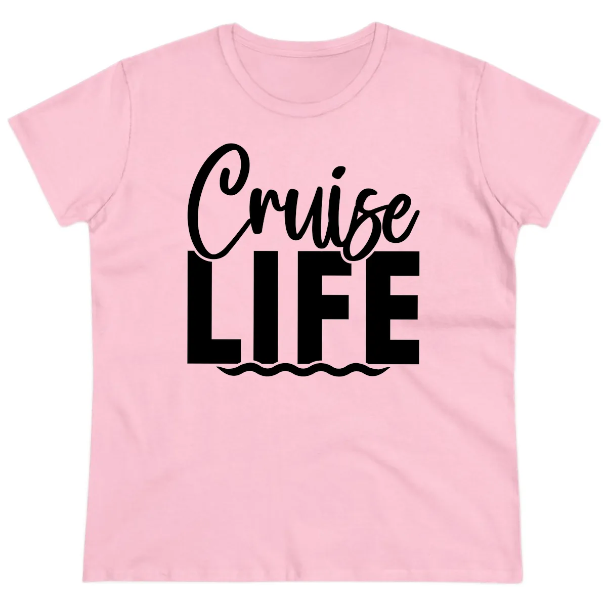 Cruise Life Waves Ladies Tee in Light Pink