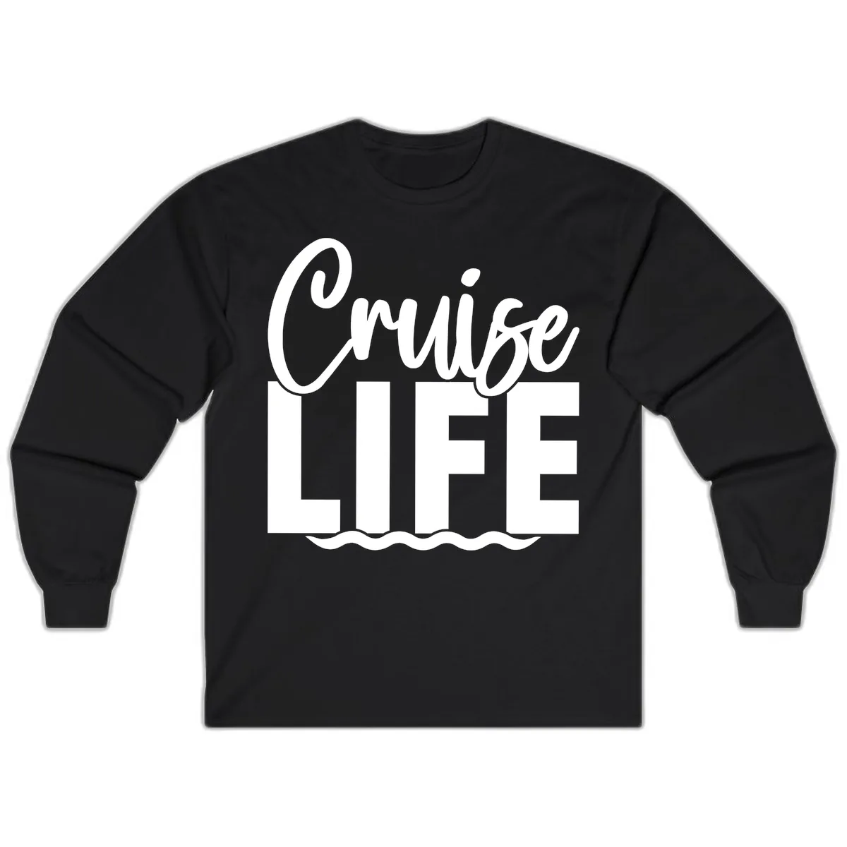 Cruise Life Waves Long Sleeve in Black