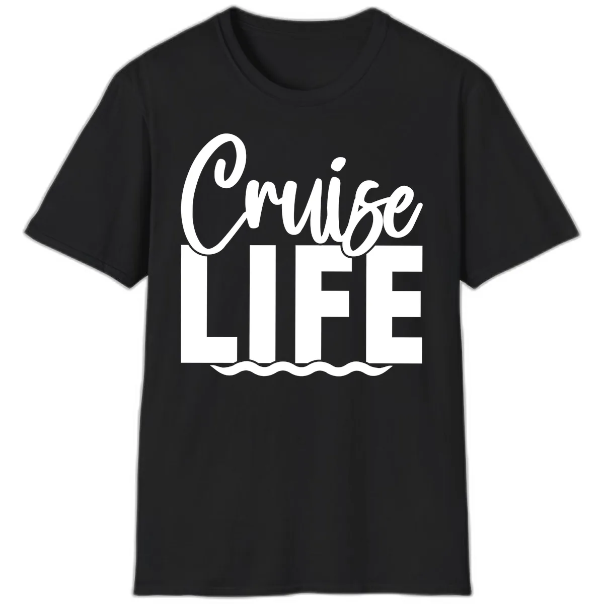 Cruise Life Waves T-Shirt in Black