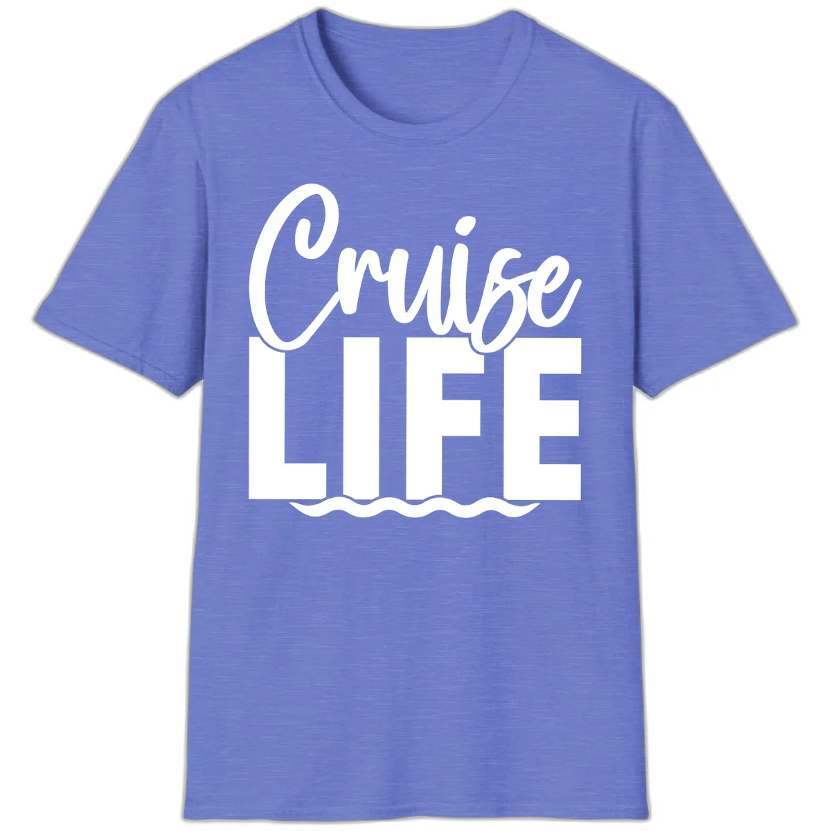 Cruise Life Waves T-Shirt in Heather Royal