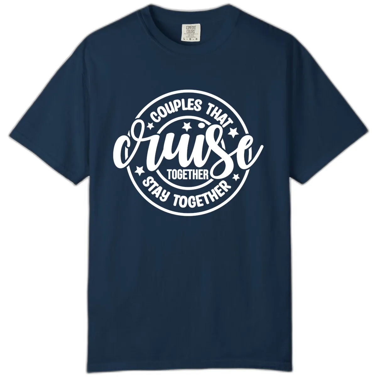Couples That Cruise Together Comfort Color in True Navy