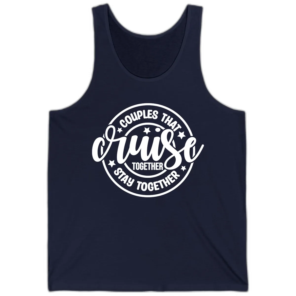 Couples That Cruise Together Tank in Navy