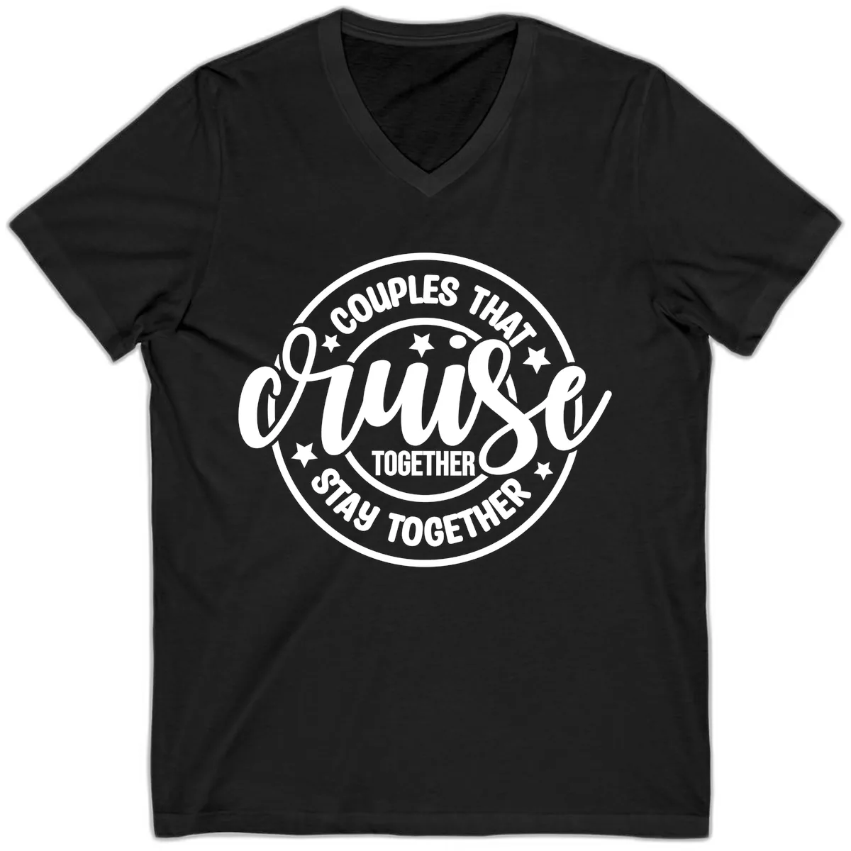 Couples That Cruise Together V-Neck in Black