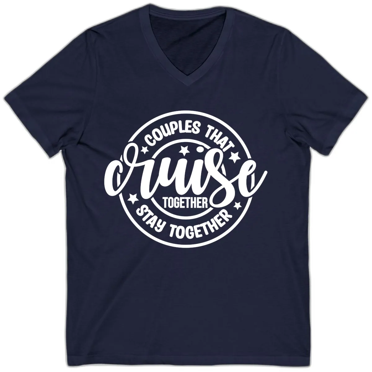 Couples That Cruise Together V-Neck in Navy